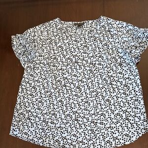 Lane Bryant Black and Blue Cheetah Dotted Blouse